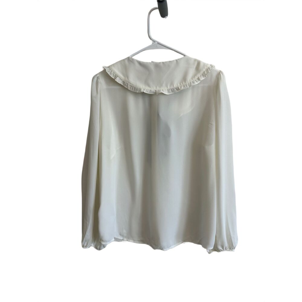 J.Crew Drapey Ruffle-Collar Button-Up Shirt 10 - Picture 4 of 12